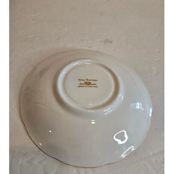 Elegant Royal Stafford Bone China Teacup & Saucer Set: Blue Rose  Gold Accents - Picture 7 of 10